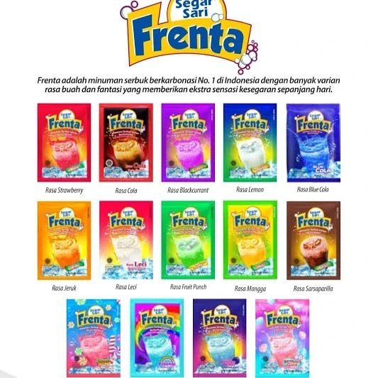 Frenta semua Varian 1 Renceng - 10pcs Segar sari susu soda serbuk bubuk aneka rasa minuman dingin Te