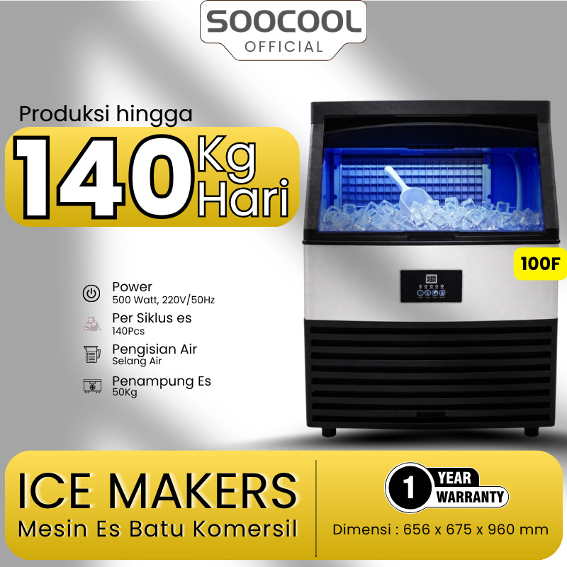 Soocool 140F Mesin Pembuat Es Batu