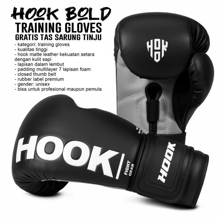 FLASH Sarung Tinju Boxing | Glove TInju Murah | Glove MuayThai Pretorian - Hook Bold Black, 8 OZSALE