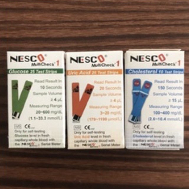 Strip Glucose Uric Acid Cholesterol Paket Strip Lengkap Nesco GCU 3in1