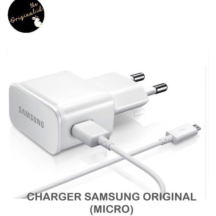 Charger Samsung Original J1 J2 J3 j4 J5 j7 Prime Pro Ace Core - TC Putih+kabel