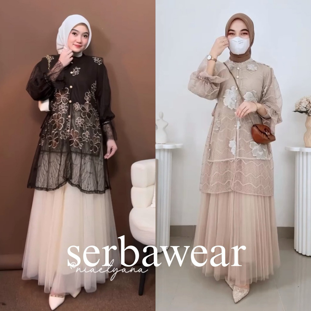 Milea Outer Kondangan Outer Tunik Rompi Tille Garden | Outer Kondangan | Outer Lebaran | Outer Wisud
