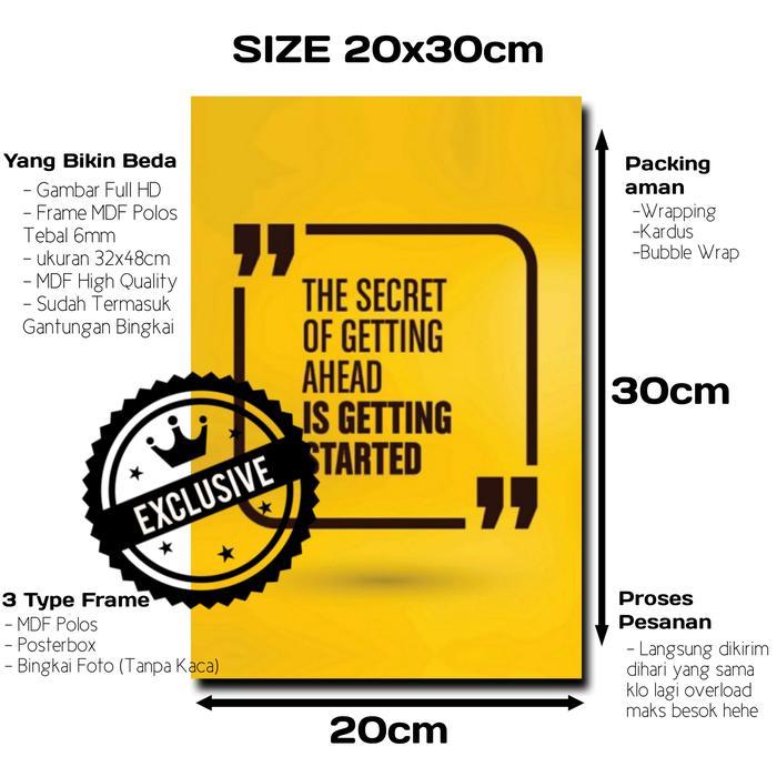 Space Hiasan Dinding Pajangan Poster 20x30cm Motivational Quote - M-Q01-0010, Bingkai 30x40