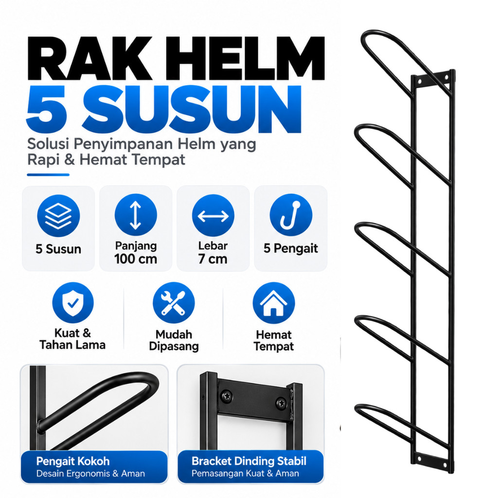 RAK HELM SUSUN RAK HELM GANTUNG RAK GANTUNGAN HELM SUSUN TERMURAH TERLARIS