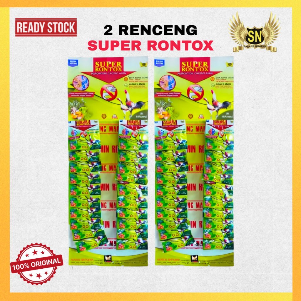ARDIOSHOP SUPER RONTOX  SN SASANA NGAPAK OBAT CACING AYAM 2 Renceng | Penggemuk Ayam Aduan Bangkok |