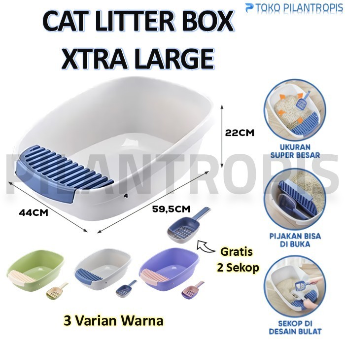 LITTER BOX KUCING JUMBO XL TEMPAT PUP KUCING KOTAK BAK PASIR KUCING JUMBO LITER BOX
