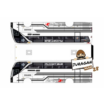 DIY Miniatur Bus STJ Kids Panda Putih Skala 30 Papercraft