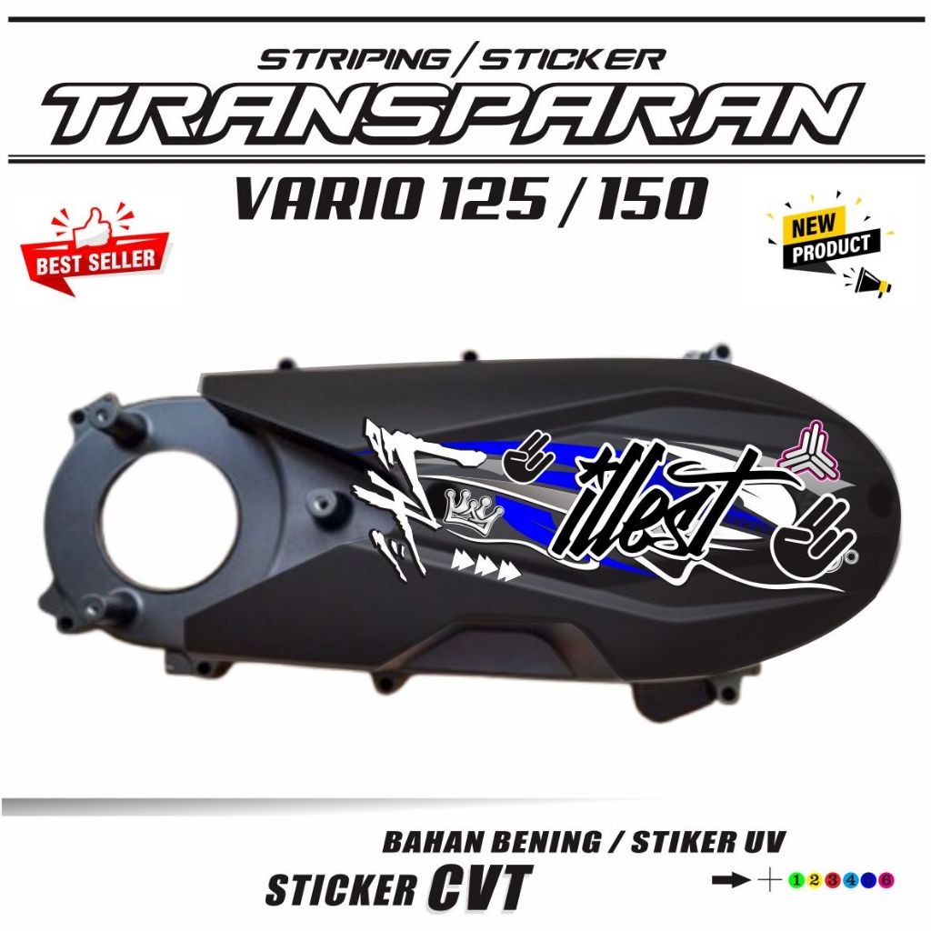 VARIASI STIKER CVT VARIO MOTIF BAHAN TRANSPARAN STIKER STRIPING CVT VARIASI