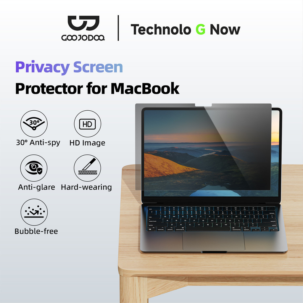 GOOJODOQ Privacy Film for MacBook Air/pro 13.3/13.6 inch Resist Smudge and Scratches Easy Installati