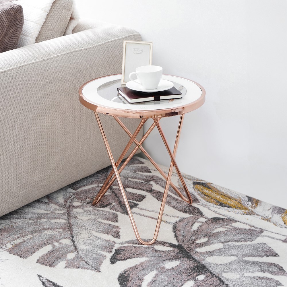 Informa Nicole Meja Sisi Bundar End Table Meja Kecil Aesthetic Meja Samping Serbaguna Small Table