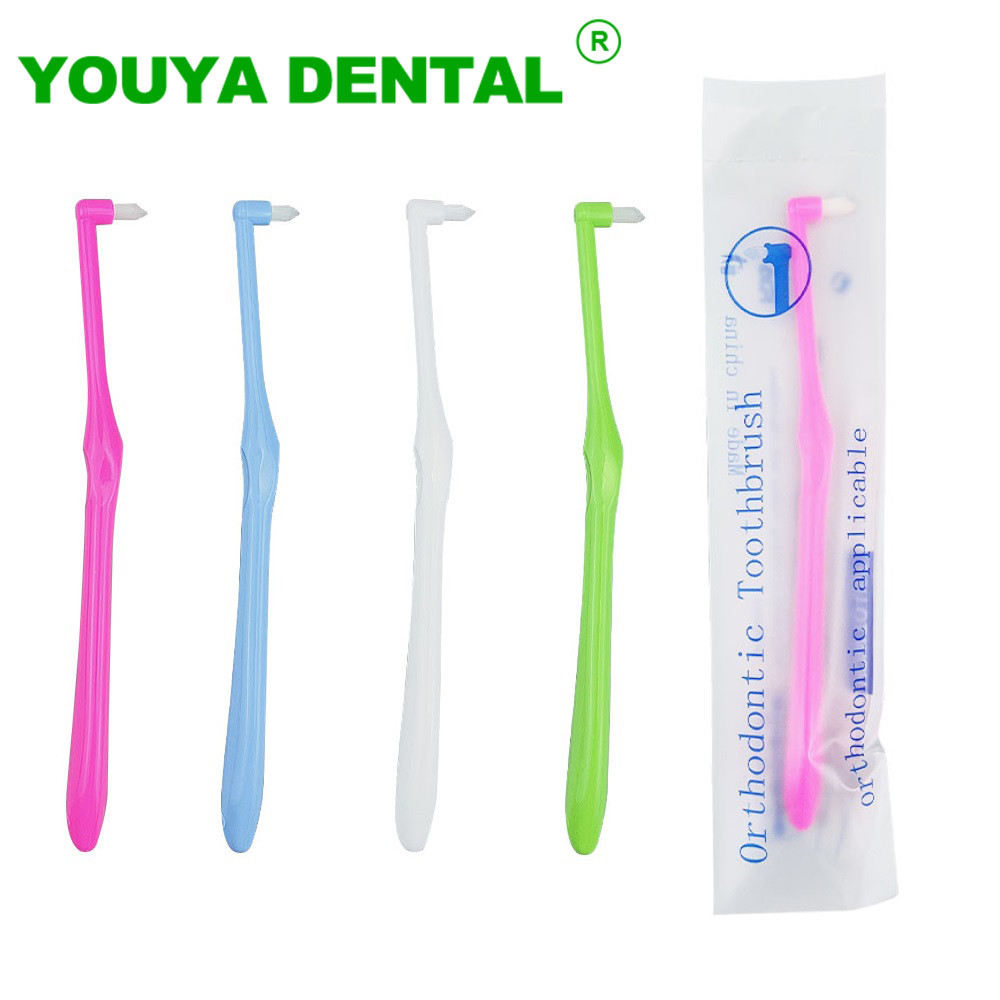 10pcs Orthodontic Toothbrush Tufted Brush End Tuft Tapered Toothbrush Single Compact Interdental Int