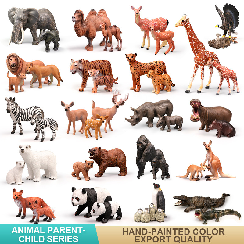 Solid Simulation Wild Animals Model Tiger Lions Elephants Zebra Animal Action Figures African Animal