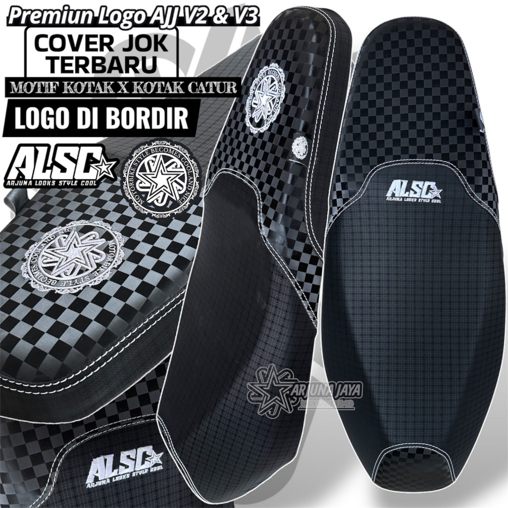 HORANSHOP SARUNG DAN KULIT JOK MOTOR ARJUNA V2 DAN MODE V3 BORDIR BAHAN KOTAK CATUR X CATUR SALUR HI