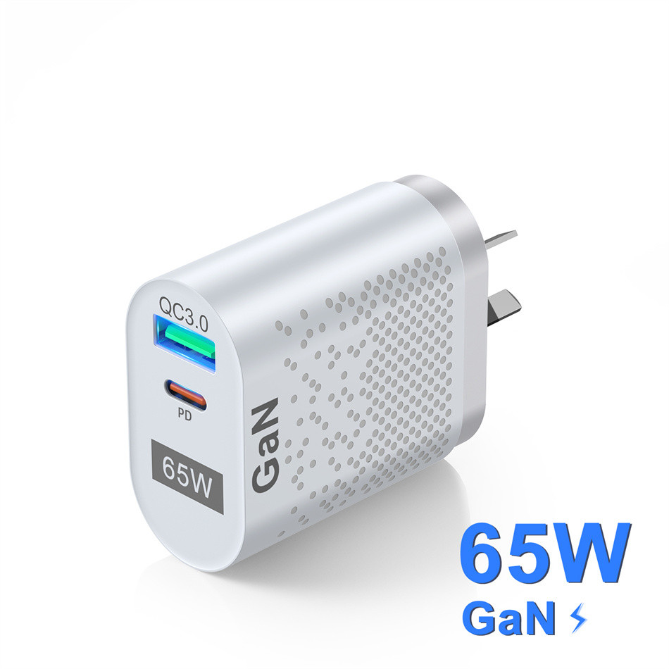 USLION Australian Plug 65W Gan arger for Australia New Zealand AU Plug PD 33W Fast arger QC 3.0 USB 