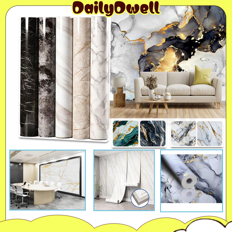 wallpaper dinding vinyl 120 x 280cm/wallpaper dinding motif vinyl marble foam roll sticker/wallpaper
