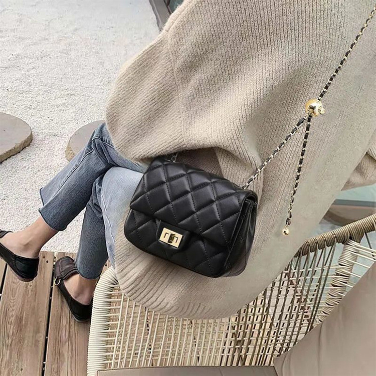 Chanel Style Small Gold Ball Bag2022New Versatile Niche Light Luxury Quilted Chain Bag Single Should