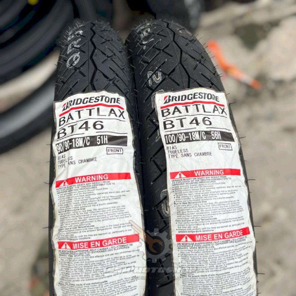 Ban Bridgestone Battlax BT46 90/90-18 & 100/90-18 TUBELES Made in Japan