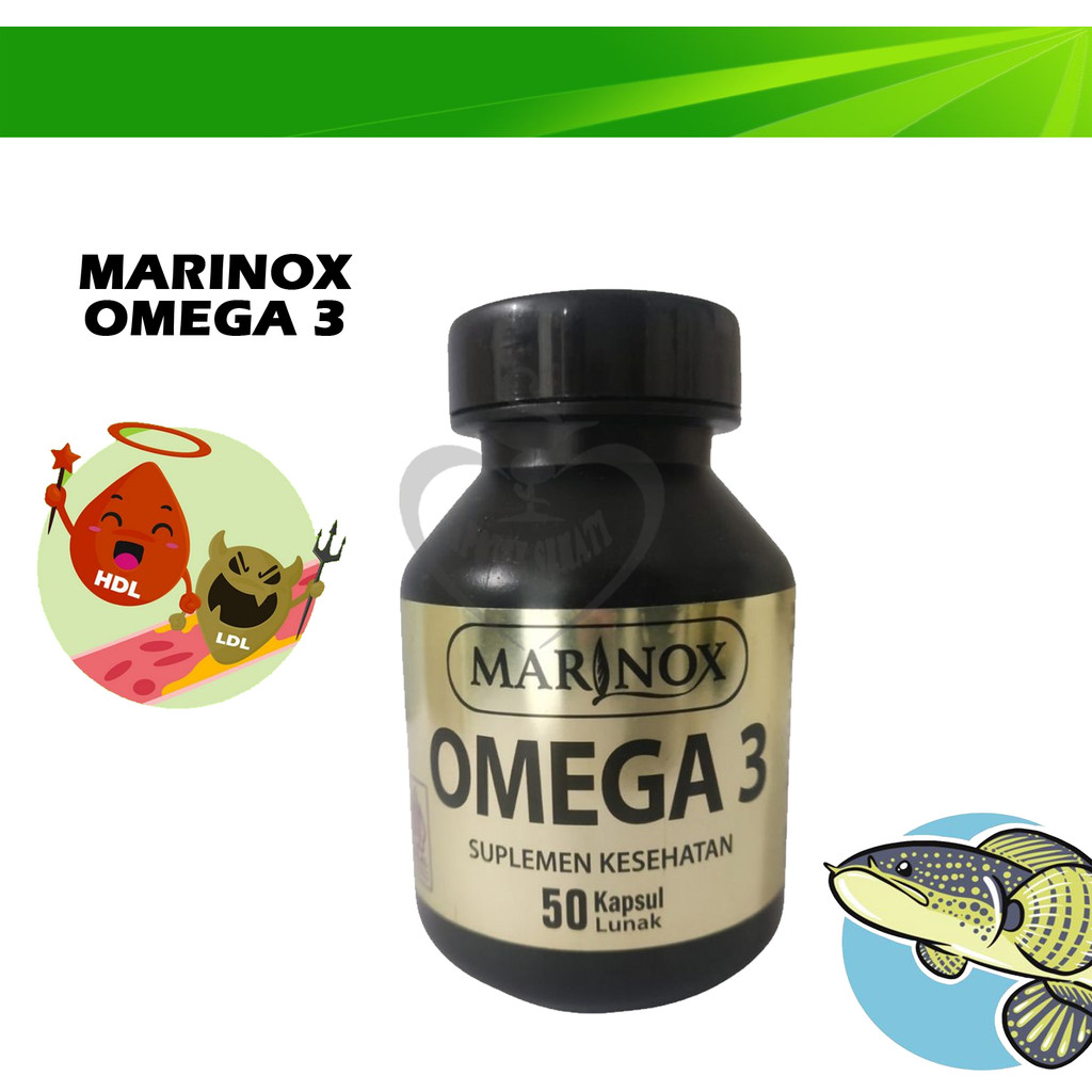 Marinox Omega 3 Minyak Ikan dengan EPA DHA Mencerdaskan Meredakan Kolesterol Trigliserida