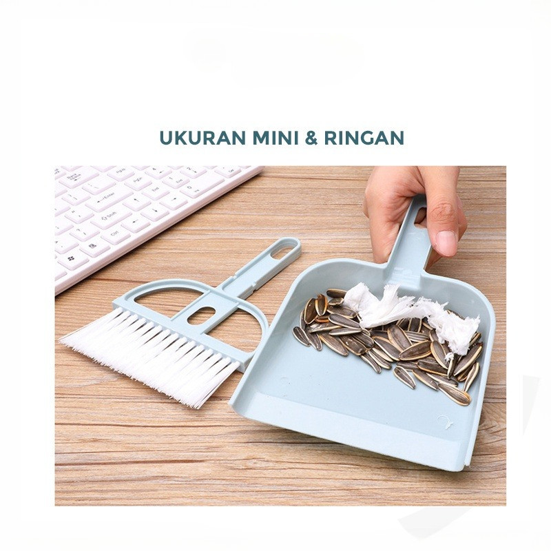 GROWSIR Set Sapu Pengki Mini Cocok untuk Mobil Meja Serbaguna Multifungsi | Mini Dustpan Set XY030