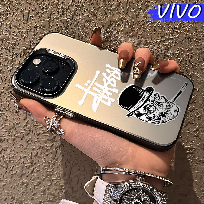 Estetik Stussy Glossy Hologram PC Case VIVO Y17s Y12 Y12S Y15s Y21 Y03 Y16 Y22 Y18 Y02 Y17 Y27s Y30 