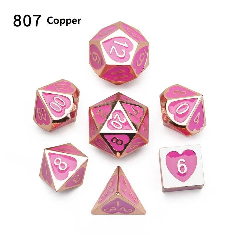 New Arrival 7pcs/Set  Dnd Dice Set Dados Rpg  Dobbelstenen Dados Rol Polyhedral Dices Metal Dice D4 