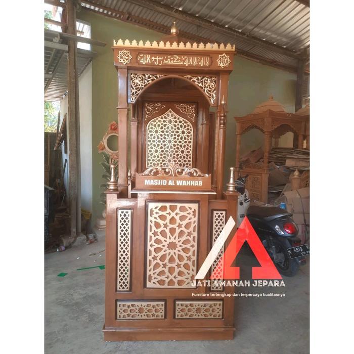 mimbar masjid minimalis, mimbar masjid kayu jati, mimbar masjid murah, mimbar kutbah, mimbar ceramah