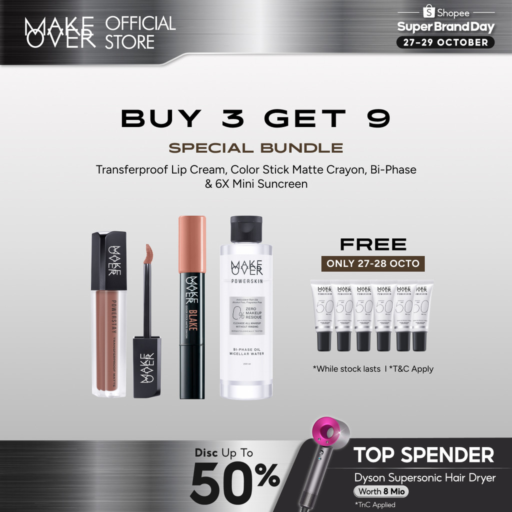 [SPECIAL SUPER BRAND DAY: B3G9] MAKE OVER Glam Lip Statement Bundle: MAKE OVER Tranfserproof Matte L