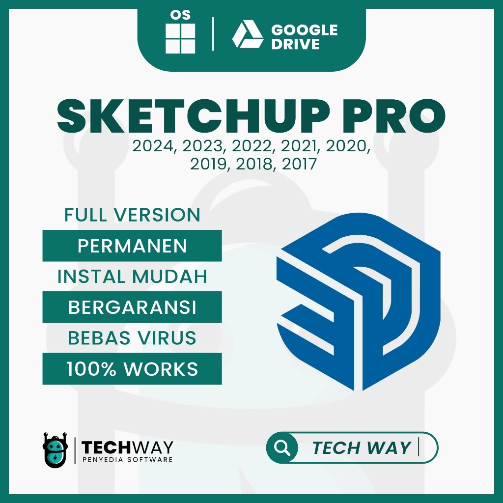SketchUp Pro Versi Baru / Lama 2024, 2023, 2022, 2021, 2020, 2019, 2018, 2017 | Windows