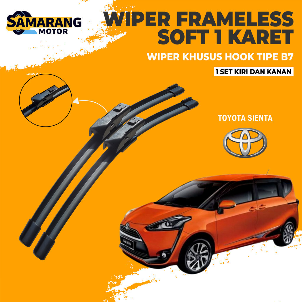 Wiper Blade Toyota Sienta Frameless Pembersih Kaca Depan Mobil 1 Set Kiri dan Kanan