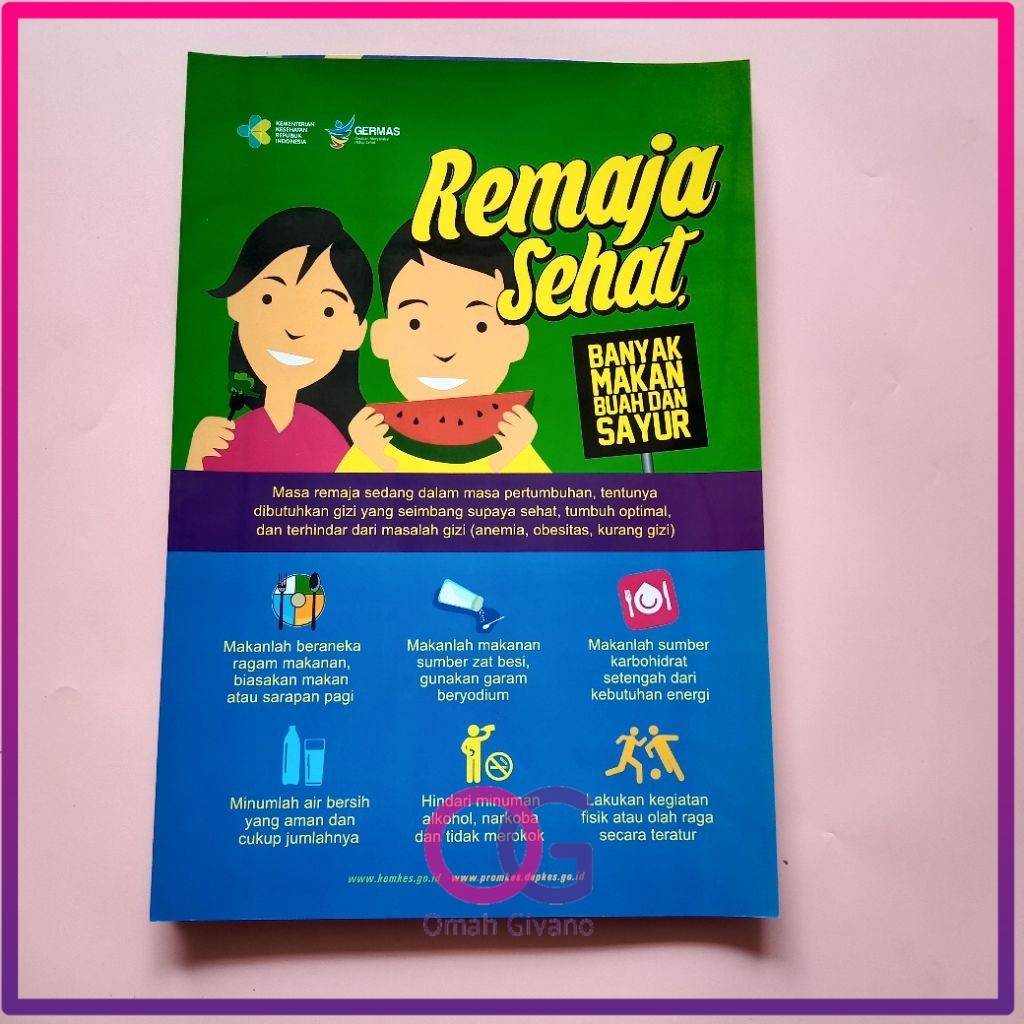 Poster Remaja Sehat _ Poster Makan Buah Dan Sayur - Poster Gizi - Poster Kesehatan