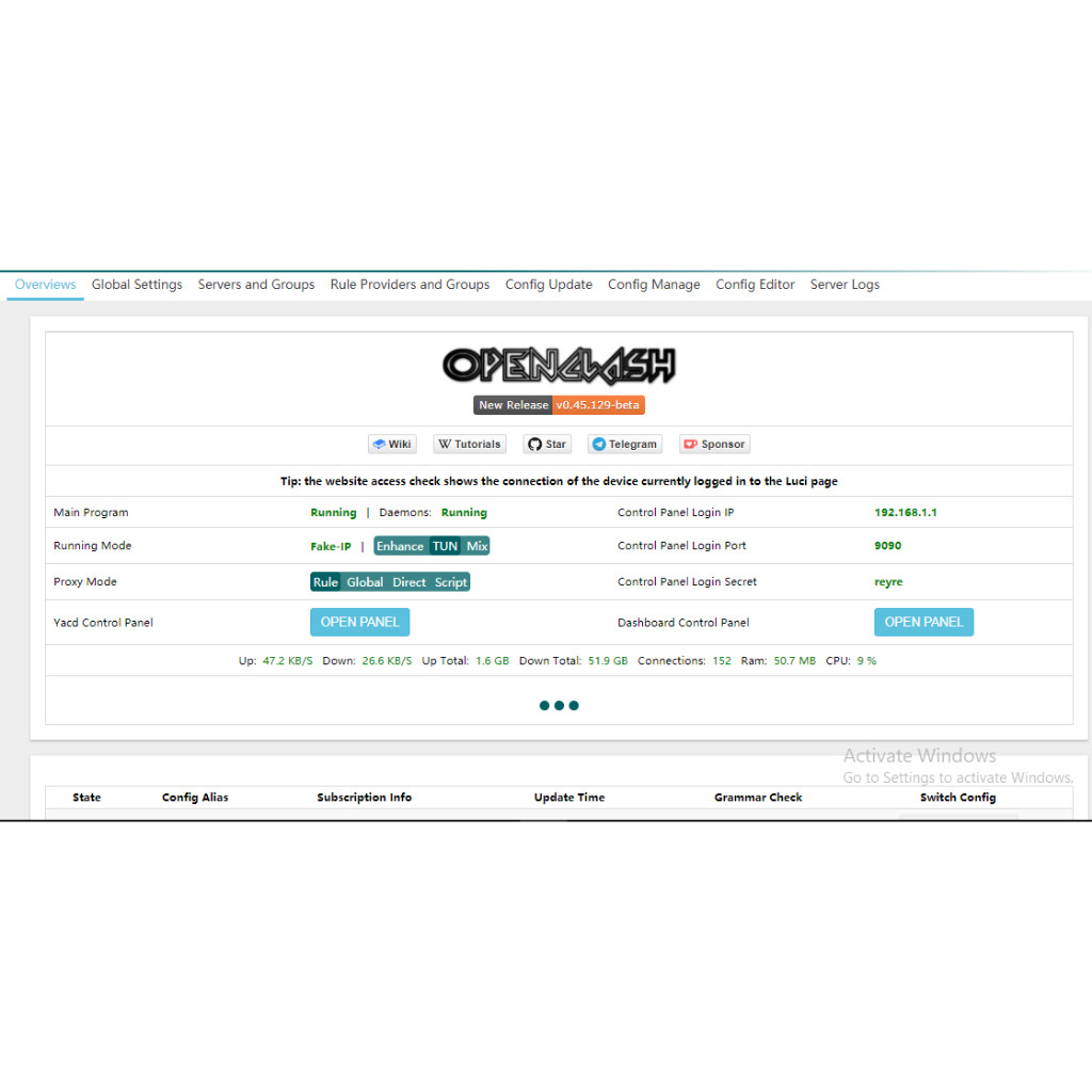 Jasa setting openclash openwrt sampai konek
