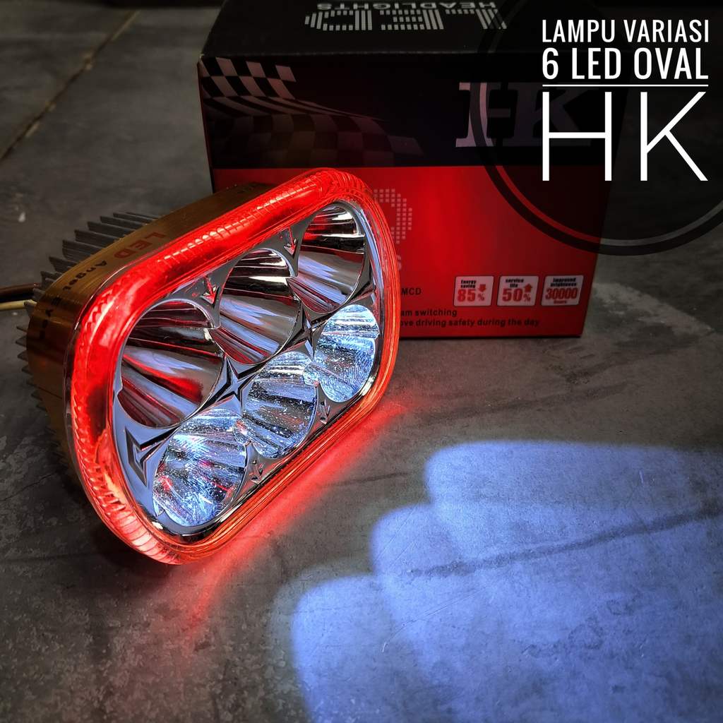 Lampu Variasi 6 Led OvaL HK   universal motor