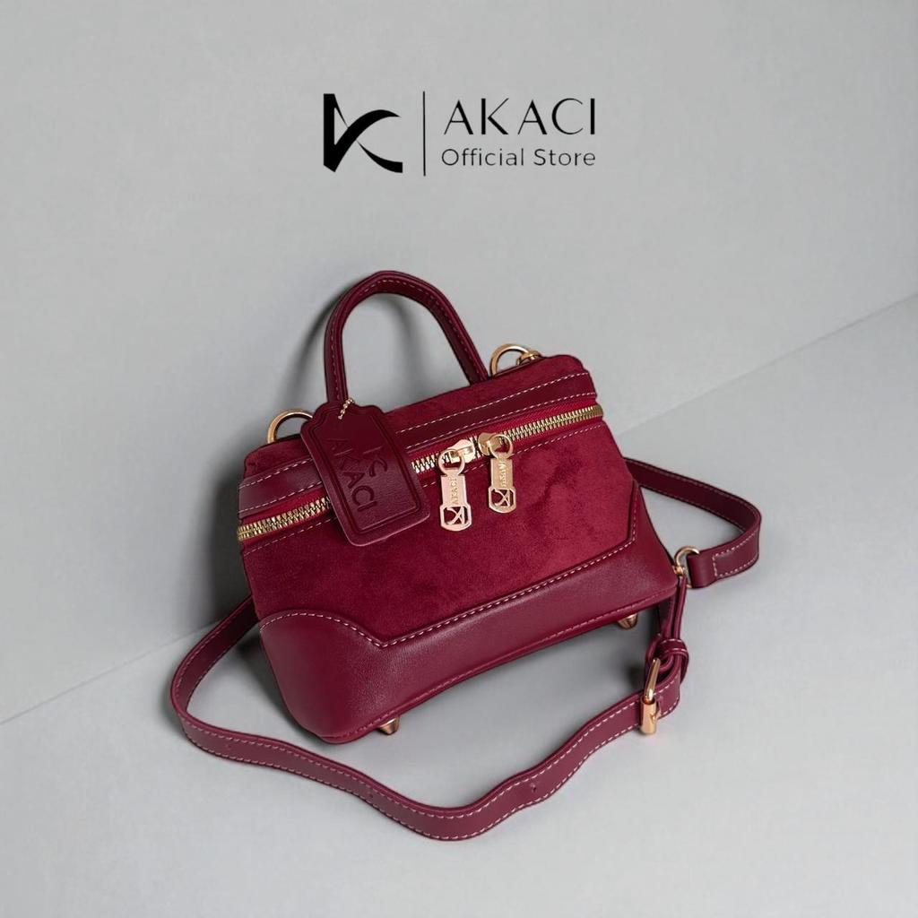 AKACI - Tas selempang dan bahu GILZA 10-8588 Bahan suede 1 ruang tas kerja kantor ootd lucu simple t