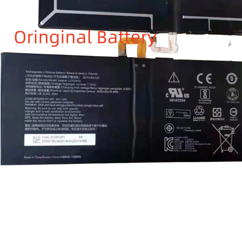 New Battery 7.7V 4650mAh 35.8Wh L17D2P31 Battery For Lenovo YB-J912F Yoga Book C930 YB-J912L Noteboo