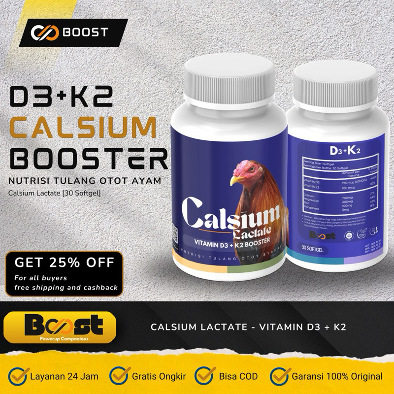 CALSIUM LACTATE BOOSTER - by BOOST Vitamin Ayam Calsium Kalsium Nutrisi Tulang Otot Syaraf Ayam Mult