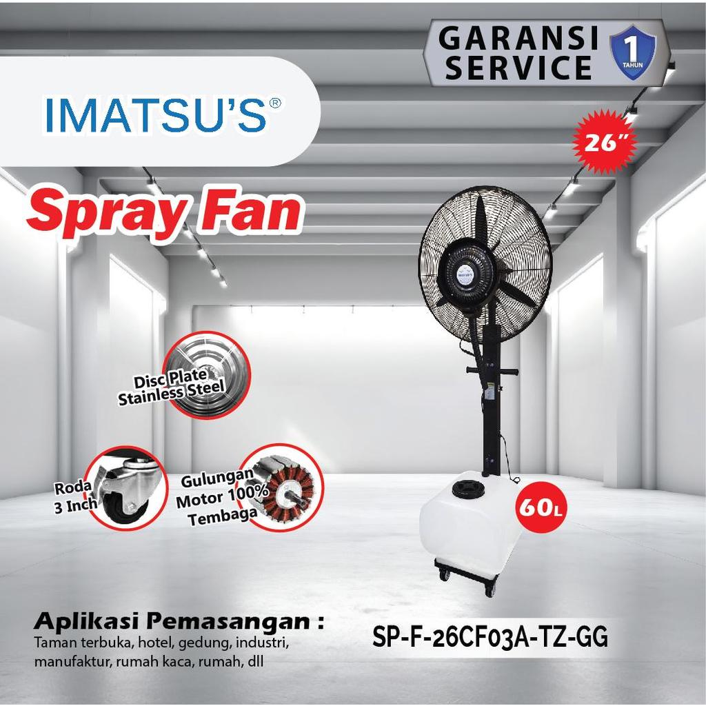 Kipas Angin Embun Air 26 Inch - 60 L / Spray Fan Imatsu's Kipas Semprot Air Kipas Mist Misty Fan