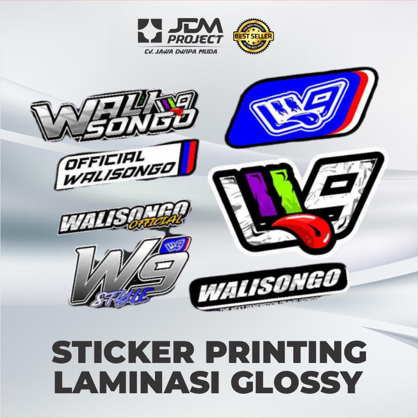 JDM Project - Stiker W9 Style 9Pcs, Stiker Walisongo Terbaru, Stiker Gl W9 Style Ws3