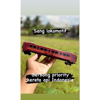 Kereta Api Gerbong PRIORITY KAI Mainan kereta Api Indonesia,satu buah