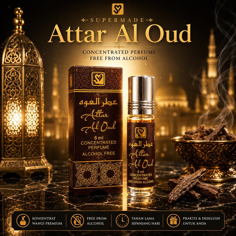 Supermade attar al oud roll on original 100% super made attar al oud supermade attar oud non alkohol