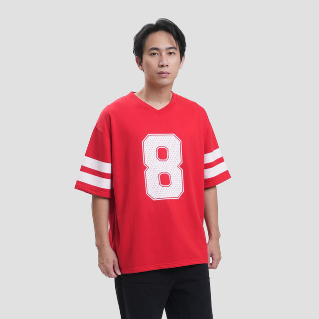 Nevada Babyterry Varsity Look Number 8 Kaos Oversize Pria 123561736