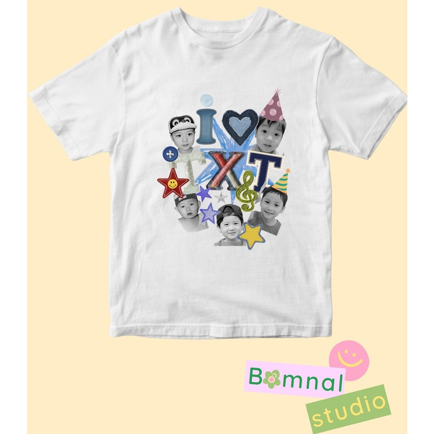 KPOP T-SHIRT KAOS BAJU PUTIH LENGAN PENDEK TXT - baby txt - moa - tomorrow x together - soobin - yeo