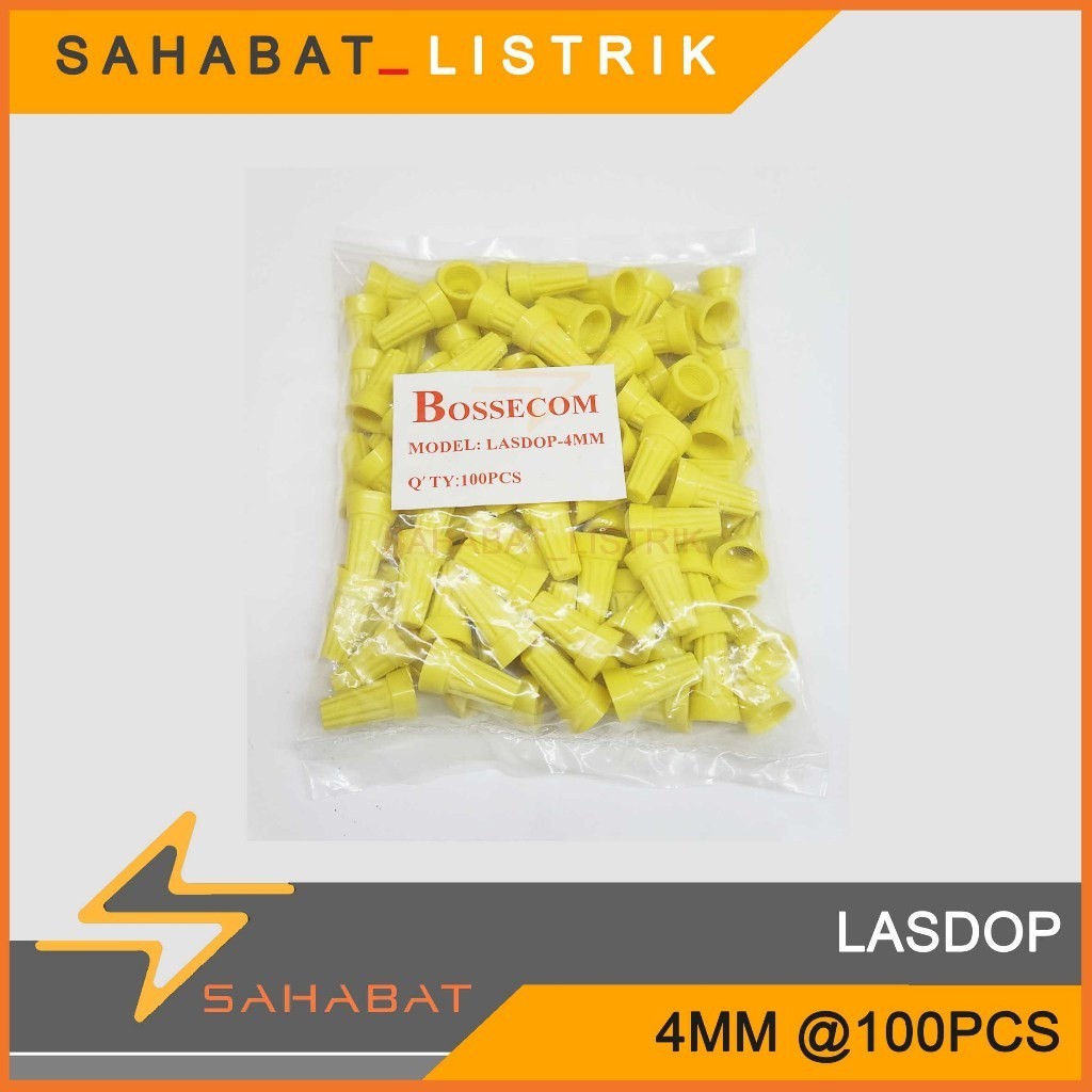 Lasdop 4mm Pak 100 Pcs / Lasdop Kabel / Lasdop Kuning