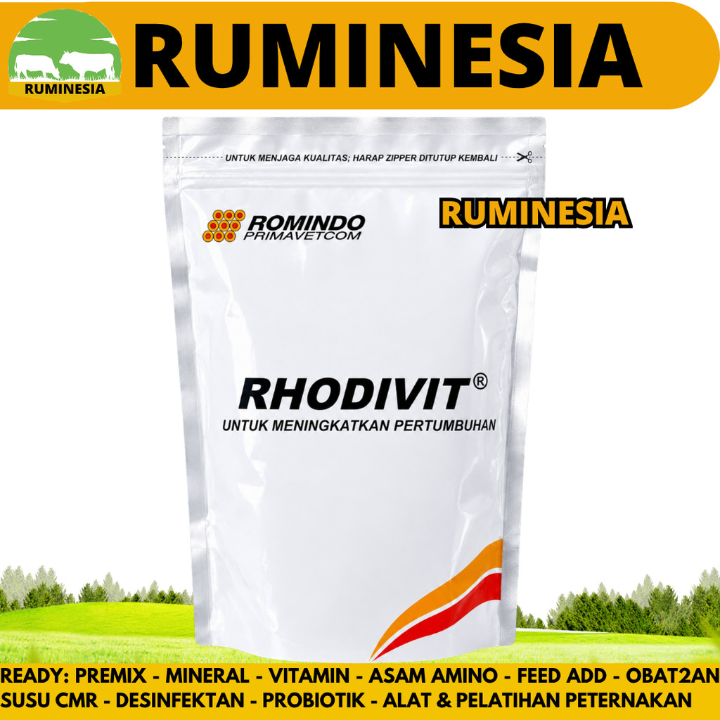 RHODIVIT 1 KG (10 PCS @100 gr) - Vitamin Ayam Meningkatkan Pertumbuhan & Produktivitas Unggas Ayam B