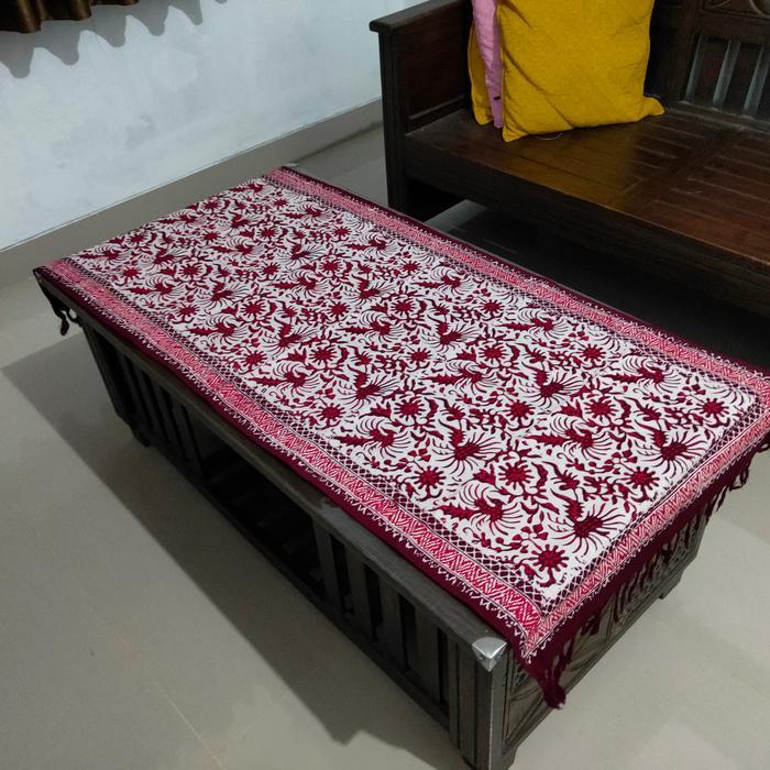 Taplak Meja Batik Panjang Loper - Merah