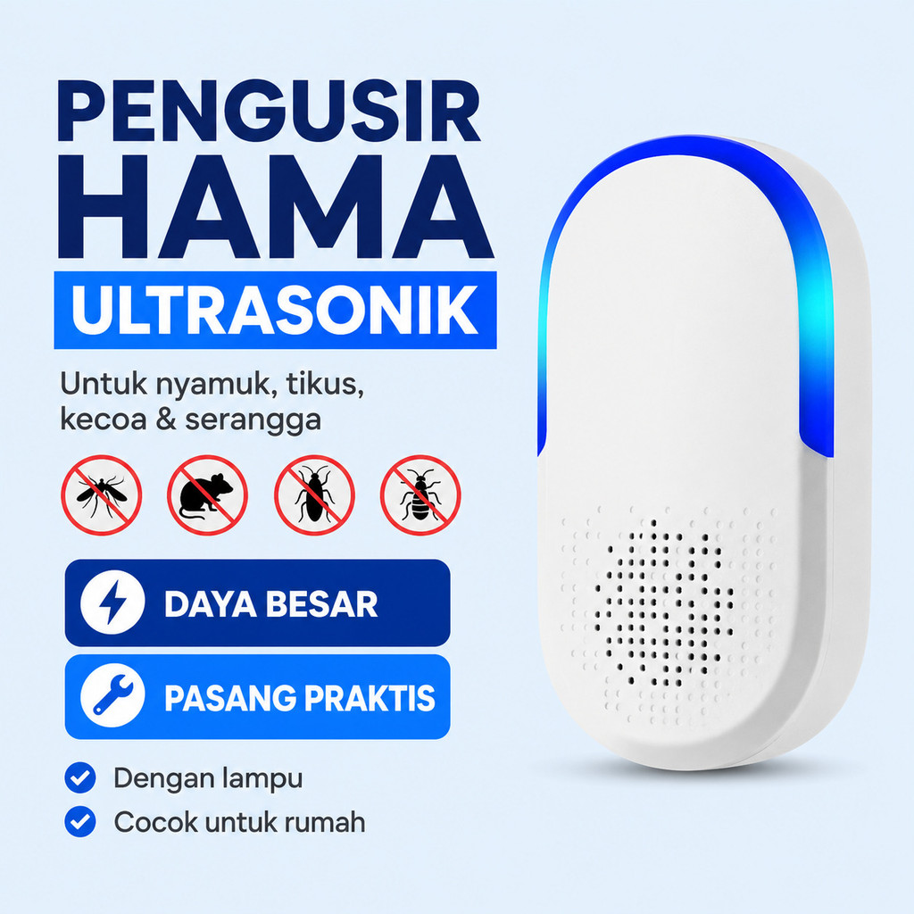 COD[Model Terbaru/Aman Tanpa Racun]Alat Pengusir Nyamuk Ultrasonik/Pengusir Tikus Kecoa dan Hama Ele