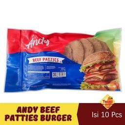Andy Beef Patties Isi 10 pcs 500 Gram Burger Sapi