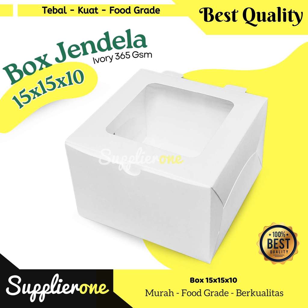 Box 15x15x10 Ivory / Box Snack / Dus Mini Cake / Dus Korean Cake / Dus Chiffon /  Box Pancake