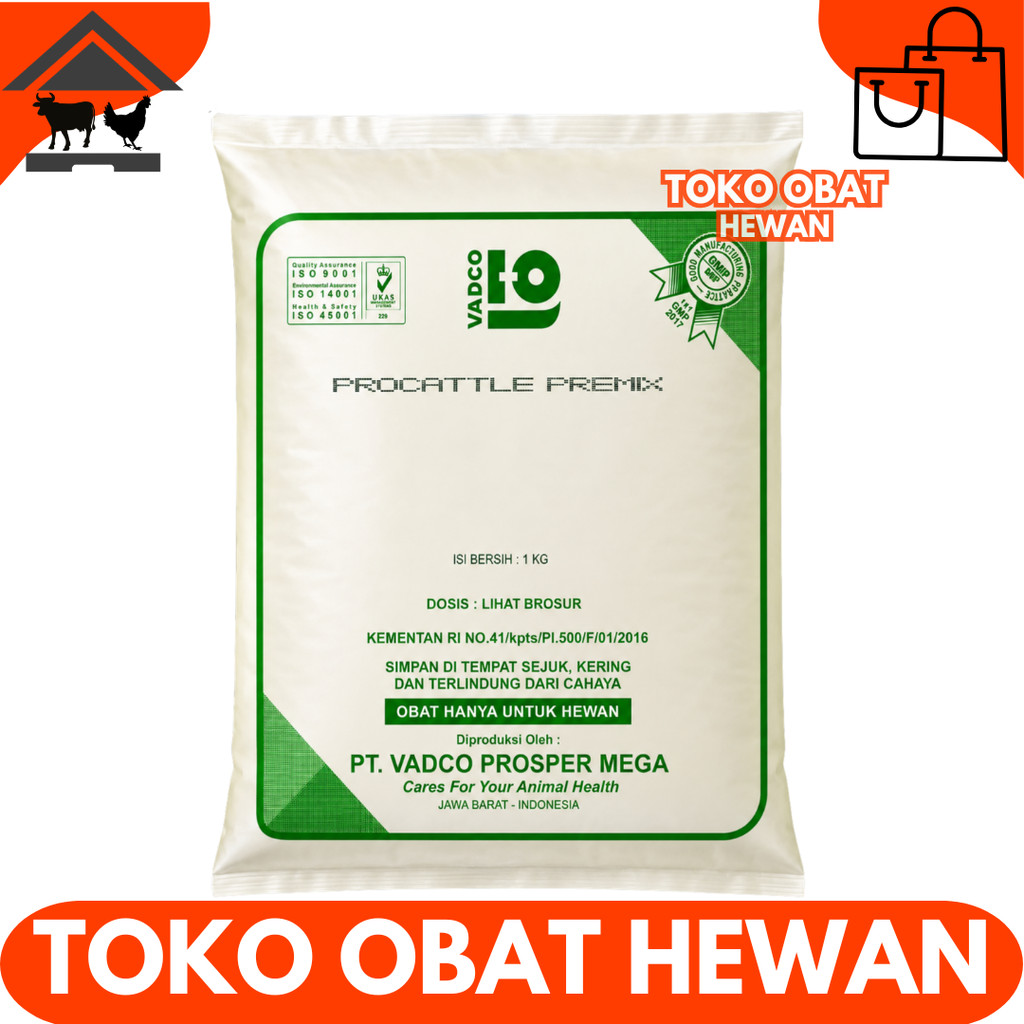 PROCATTLE PREMIX 1 KG VADCO - PRO CATTLE Premix VADCO Vitamin Mineral Sapi Potong Perah Kambing