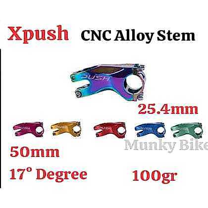 Foto Xpush Stem CNC Alloy 50 mm Clamp 25.4mm 17 Derajat Fork OS Sepeda Anak Pushbike Balance bike