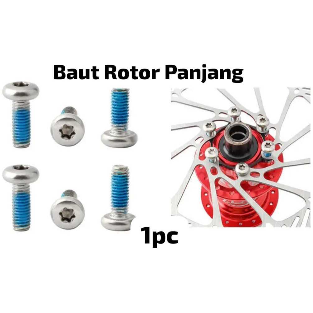 Foto Baut Bolt Diskbrake Rotor Panjang M5 T25mm Six 6 Bolt Sepeda 1pc